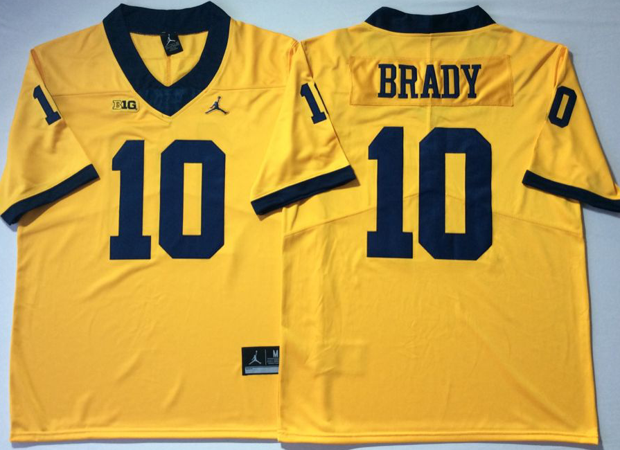 NCAA Men Michigan Wolverines YELLOW #10 BRADY